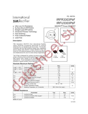 IRFR3303PBF datasheet  